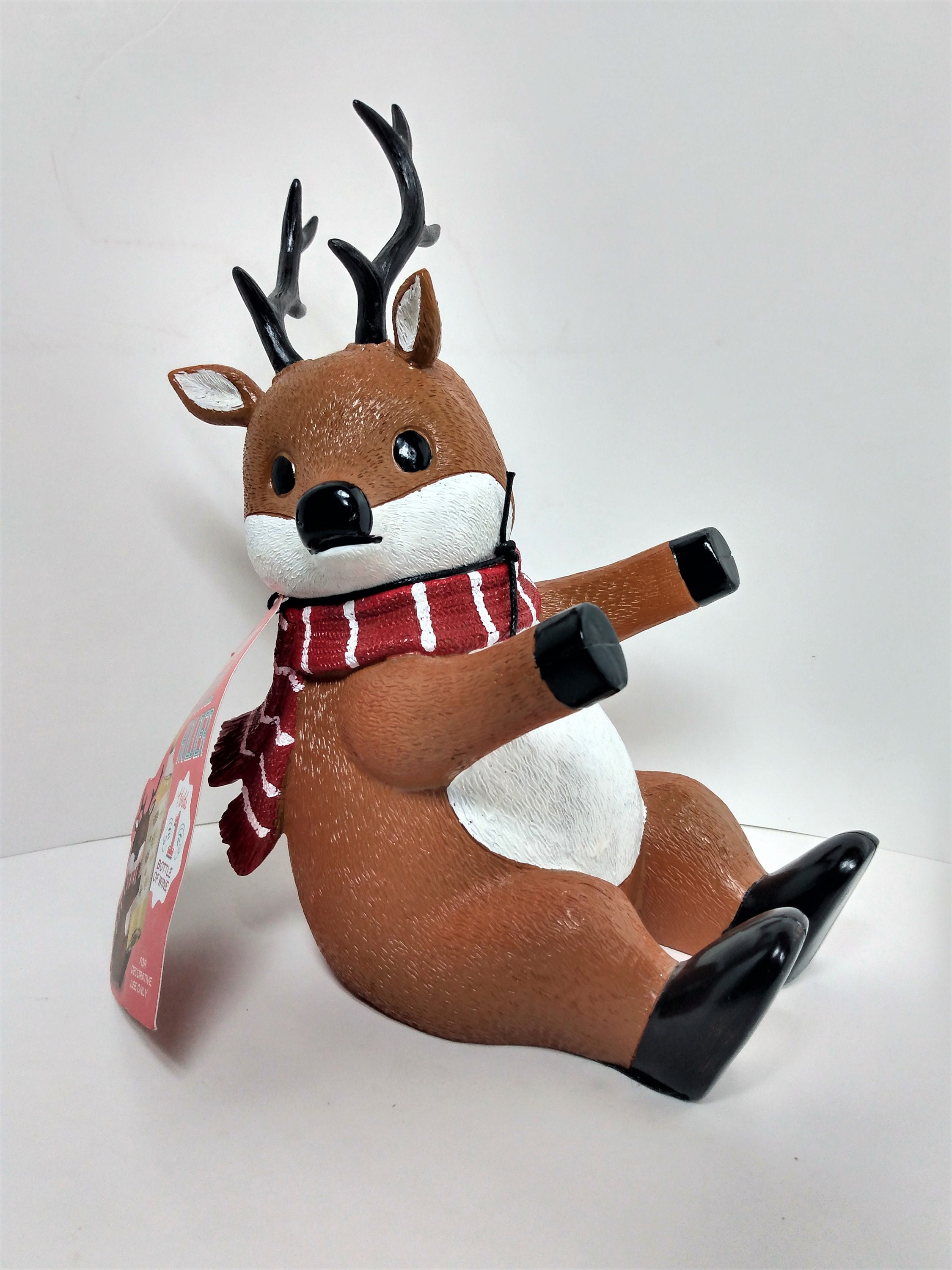 Reindeer Wine Bottle Holder with Red Scarf Eleven Gifts Co. 9 Etsy