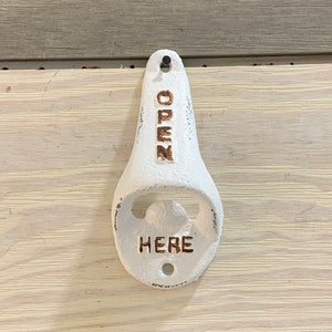Cast Iron White Bottle Opener - Man Cave Decor - Gift - Man Gift - Decor Man Cave - Vintage - Barware - Beer Opener - Gift fo Him - Vintage