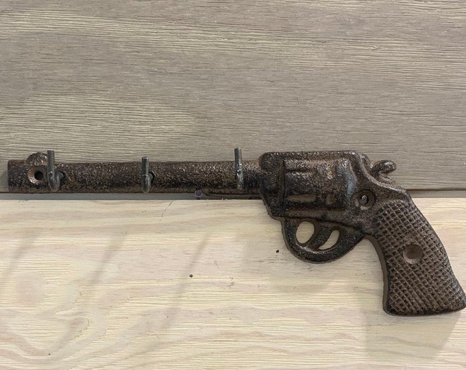 Cast Iron Gun With Hooks Wall Decor Man Cave Decor Gift Etsy