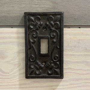 Cast Iron Cover, Shabby Chic, Vintage Style Cast Iron, Metal Single Switch Plate, Light Switch plates, Switch Cover, Light Switch Cover