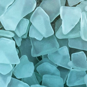 Aqua Light Aqua Sea Glass Beach Glass Ocean Tumbled Beach Glass Bulk Pieces Craft Glass Sea Glass Jewelry Frosty Art Glass Seaglass immagine 1