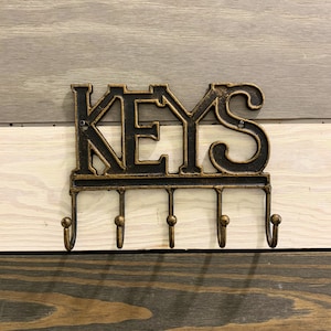 Keys Wall Decor With Hooks, Wall Decor, Key Metal Wall Hook, Vintage Wall Hanging Hook, Cast Iron Keys Hook, Keys Wall Decor With 5 Hooks