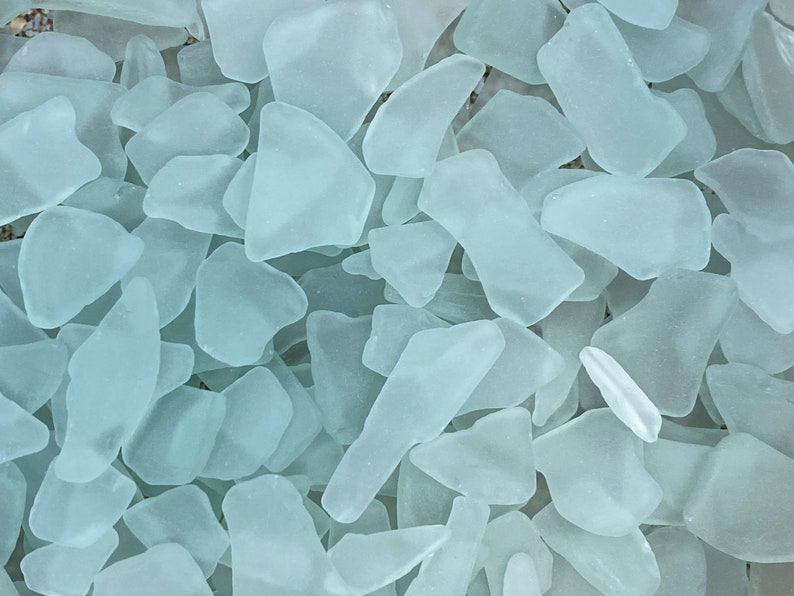 Aqua Light Aqua Sea Glass Beach Glass Ocean Tumbled Beach Glass Bulk Pieces Craft Glass Sea Glass Jewelry Frosty Art Glass Seaglass immagine 4