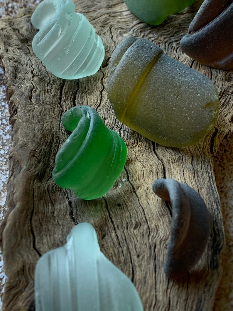 Sea Glass Bottle Necks and Lips Natural Occurring Sea Glass Etsy
