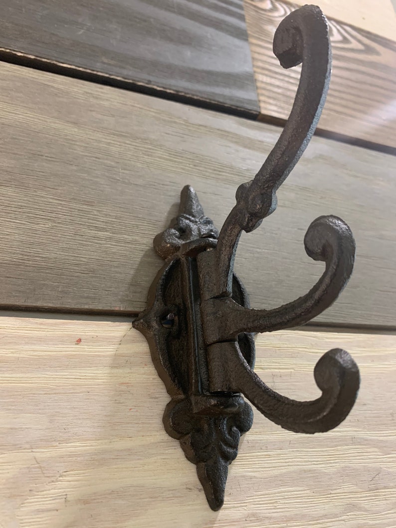 Cast Iron Swivel Hook Cast Iron Triple Coat Hook Towel Hook Etsy