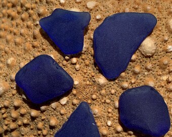 Sea Beach Glass Cobalt Aqua Blue Lot – 20 Pieces Mixed Color Bulk, Jewelry Grade