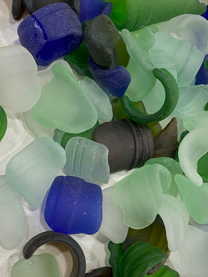 Sea Glass Bottle Necks and Lips Natural Occurring Sea Glass Etsy