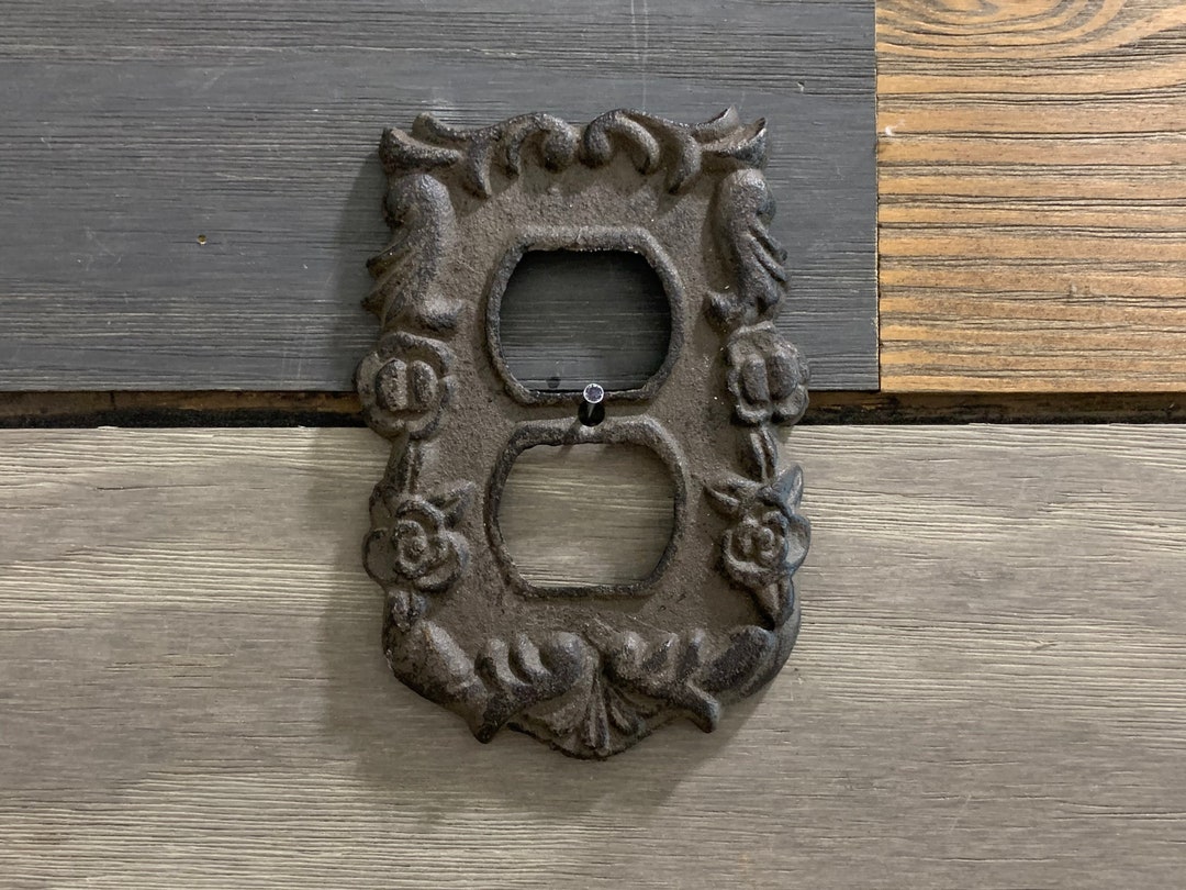 Cast Iron Outlet Cover, Decorative Outlet Cover, Cast Iron Wall Plate