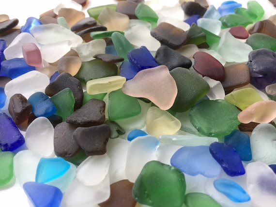 Sea Glass -11oz Assorted Mix Tumbled Sea Glass Decor - Bulk Sea Glass - Sea  Glass for Crafts - Glass Pieces for Crafts - Beach Glass for Crafts - Sea