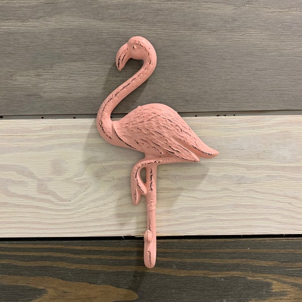 Cast Iron Flamingo, Bedroom Wall Hanger, Coatroom Organizer, Outdoor Space Saver, Storage System, Wall Hanging, Beach Decor, Gift