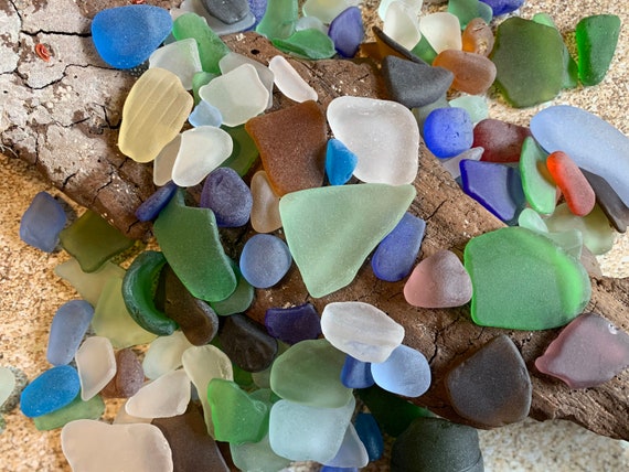 40 Pieces Mixed Sizes of Sea Glass Jewelry Sea Glass Ocean Glass Tumbled  Beach Sea Glass Craft Glass Frosty Art Glass Seaglass FREE SHIPPING 
