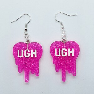 Orecchini pendenti Glitter Ugh, Drippy, Pastello, Funky, Party, Scintillanti, Kawaii, Clip on