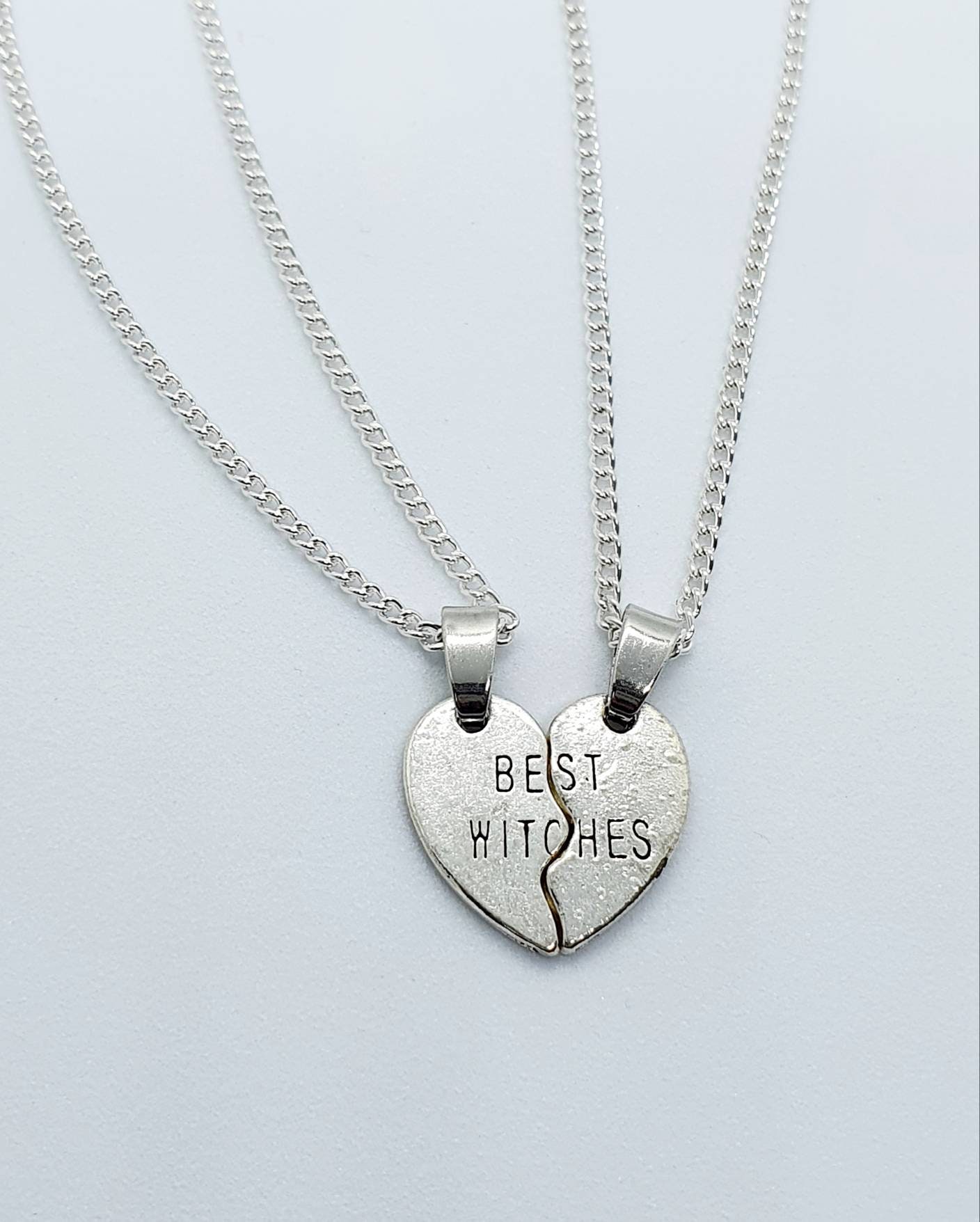 Split Heart Necklace - Etsy