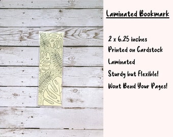 Laminated Sketch Botanical Bookmark, Monstera Plant Bookmark, Perfect Gift for Readers!