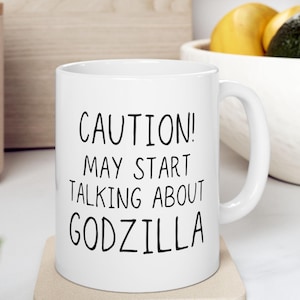 Godzilla Gift for Him, Godzilla Mug, Monster Movie Gift, Godzilla Coffee Mug, Godzilla Cup Sizes 11 oz and 15 oz