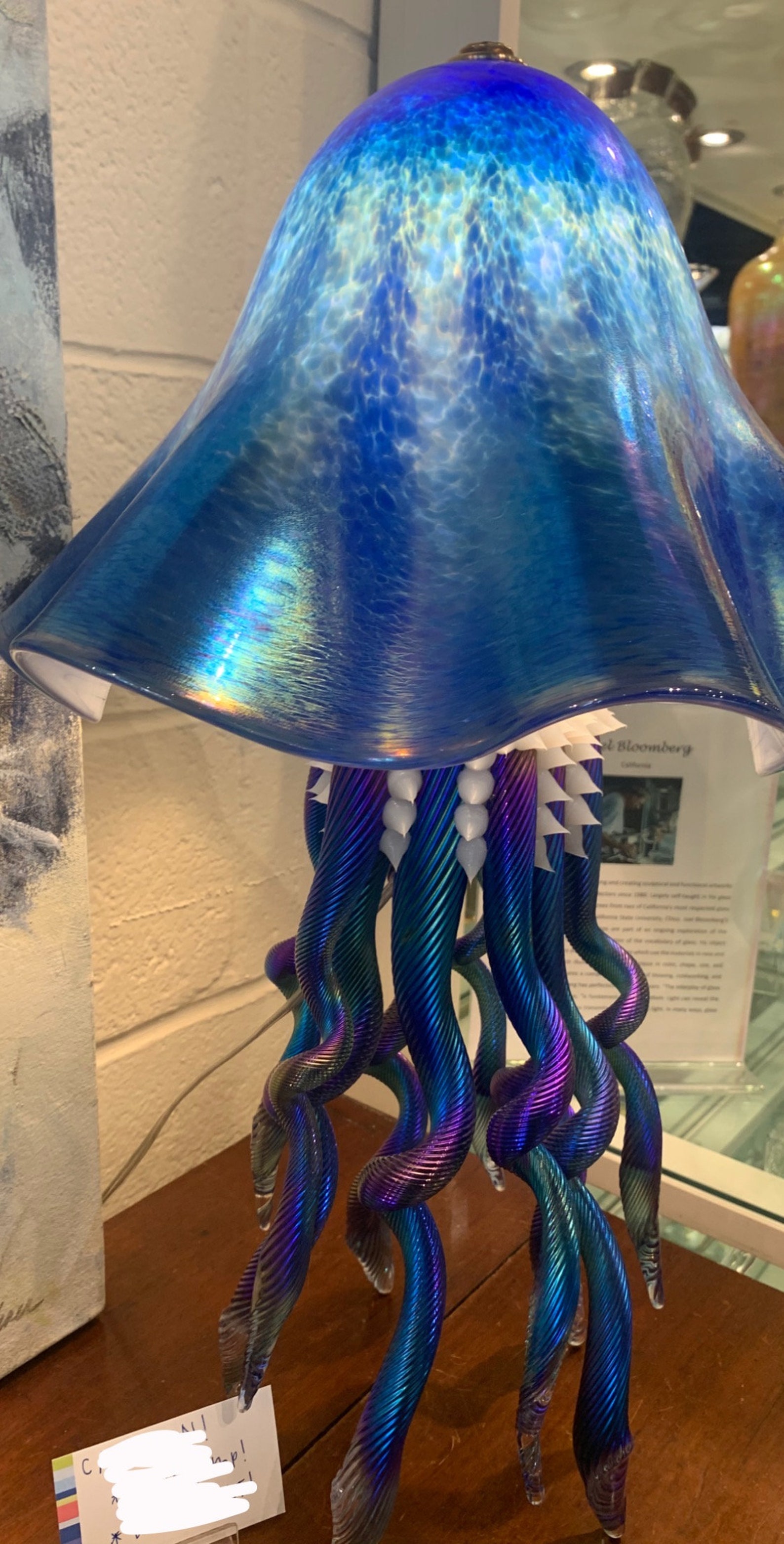 Iridescent Glass Jellyfish Lamp Etsy Singapore