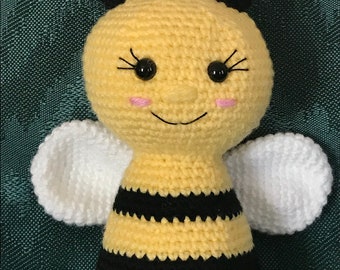 Bumblebee softie,  Crocheted Amigurumi Bumblebee. Plush bumblebee toy, stuffed animal bumblebee