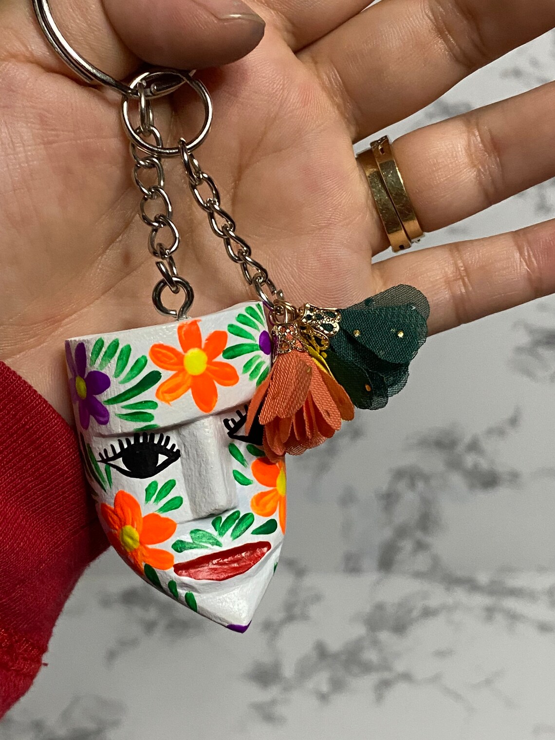 Mexican mini mask keychain handmade keychain Etsy