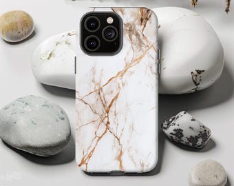 Brown Marble Tough Phone Case: iPhone, Samsung, Pixel