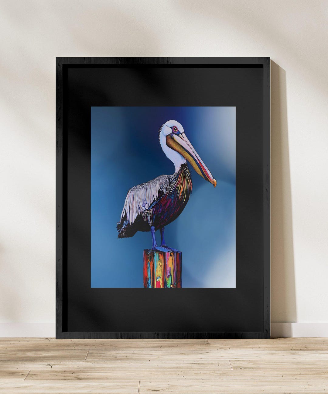 Colorful Pelican Art Print: Coastal Bird Wall Decor (digital Download ...