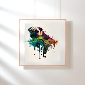 Pug Art Digital Download, Abstract Dog Printable, Abstract Art, Dog Art Print, Pug Dog, Pug Mom Gift, Dog Art Print