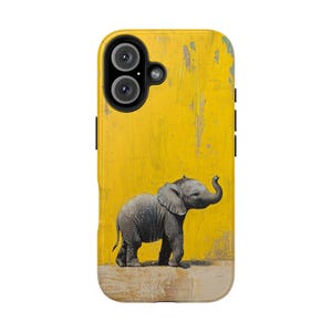 Elephant Abstract Painting Tough Phone Case, Cute Animal Art, Protective Cover for iPhones and Samsung, Gift for Elephant Lovers, Elephant