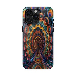 Peacock Feathers Optical Illusion Tough Phone Case