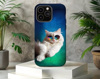 Coole Katze mit Sonnenbrille Robuste Telefonhülle, Katzenliebhaber Geschenk, lustige Katzentelefonabdeckung, Schützende Katzentelefonhülle, Katzenmama, Katzenliebhaber, Katze