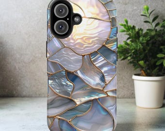 Moon Faux Stained Glass Tough Phone Case: iPhone & Samsung