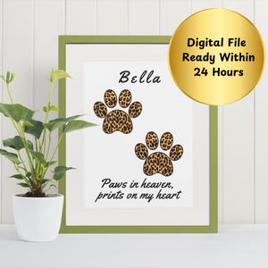 Descarga digital de memorial para mascotas: arte personalizado para la pérdida de una mascota, impresión del Puente del Arcoíris, regalo de condolencias para mascotas, recuerdo de perro y gato, recuerdo personalizado para mascotas