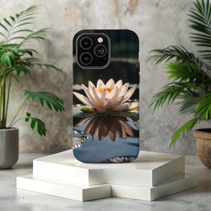 Floral Tough Phone Case, Floral Design, Gift for Nature Lovers, Spring Decor, Water Lily Phone Cover, Pond Flower, Lily Pad, Flower Case