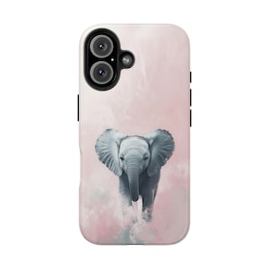 Cute Abstract Baby Elephant Tough Phone Case, Elephant Lover Gift, Animal Lover Phone Cover, Protective Phone Case, Elephant Phone Case