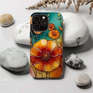 Floral Tough Phone Case, Vibrant Flower Design, Vintage Style Case, Gift for Nature Lovers, Floral Phone Case, iPhone Case, Samsung Case
