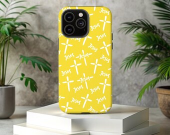 Jesus Cross Design Tough Phone Case: Faith-Based Christian Gift