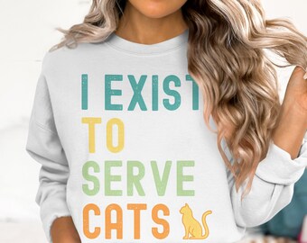 Esisto per servire i gatti, gatto divertente png, amante dei gatti png, download digitale, mamma gatto png, design di gatto carino png, design di gatto divertente, download istantaneo