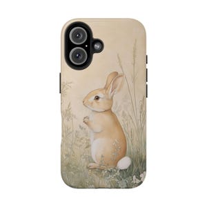 Telefoonhoesje konijn, op William Morris geïnspireerd, stoer hoesje voor telefoon, schattig konijntje mobiele telefoonhoesje, beschermend smartphonehoesje, konijntje