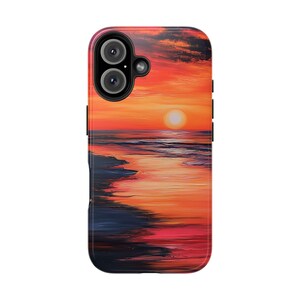Sunset Ethereal Tough Phone Case, Coastal Phone Cover, Beach Lover Gift, Ocean Sunset Phone Case, Protective iPhone Case, Sunset Lover