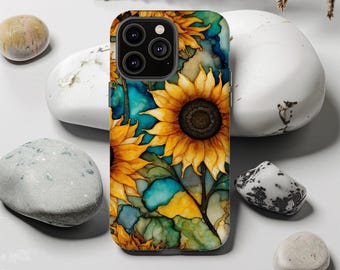 Sunflower Floral Tough Phone Case: Nature Lover Gift