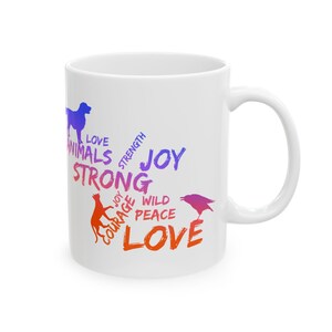 Animal Word Art Mug, Pet Lover Gift, 11oz mug, dog lover, cat lover, paw prints, animal lover gift, dog lover mug, cat lover mug