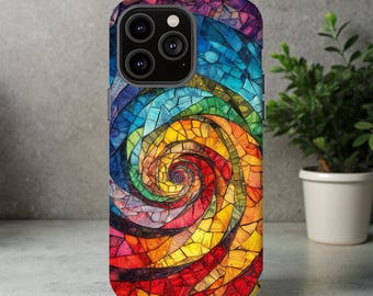 Mozaïek Swirl Tough-telefoonhoesje: kleurrijke beschermhoes