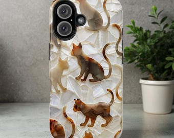 Iridescent Kitty Tough Phone Case: Cat Lover Gift, iPhone & Samsung
