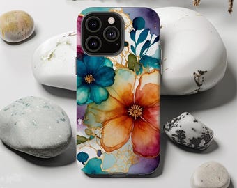 Watercolor Floral Tough Phone Case: iPhone, Samsung, Google Pixel