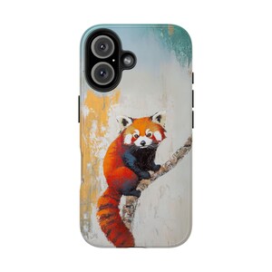 Red Panda Abstract Tough Phone Case, Wildlife Animal Art Design, Panda Phone Cover, Gift for Nature Lovers, iPhone Case, Panda Lover Case