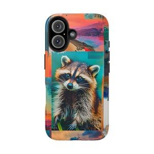 Tough Phone Case, Raccoon Phone case, phone cases are compatible with all iPhones and Samsung Galaxy models, Animal lover, Raccoon