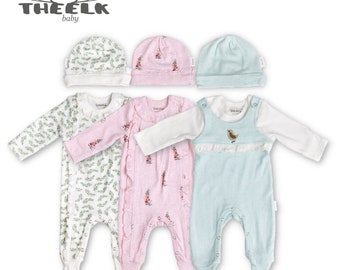 Ramadan Super pack of 3 Baby girl grow suits, full sleeve, Winter collection