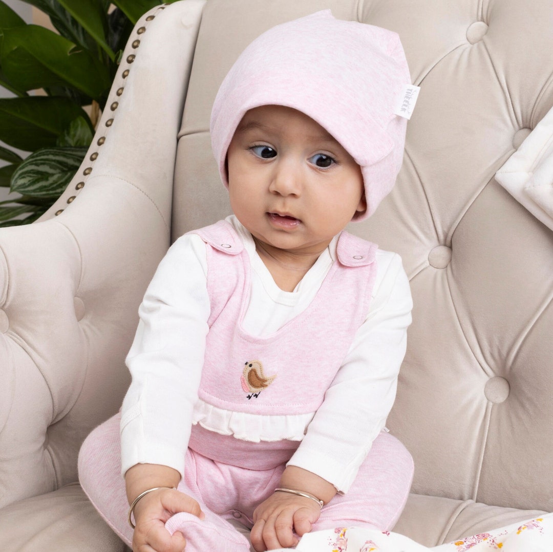 Bird Appliqué Baby Girl Layette Green Grow Suit, Footie Romper, Allin