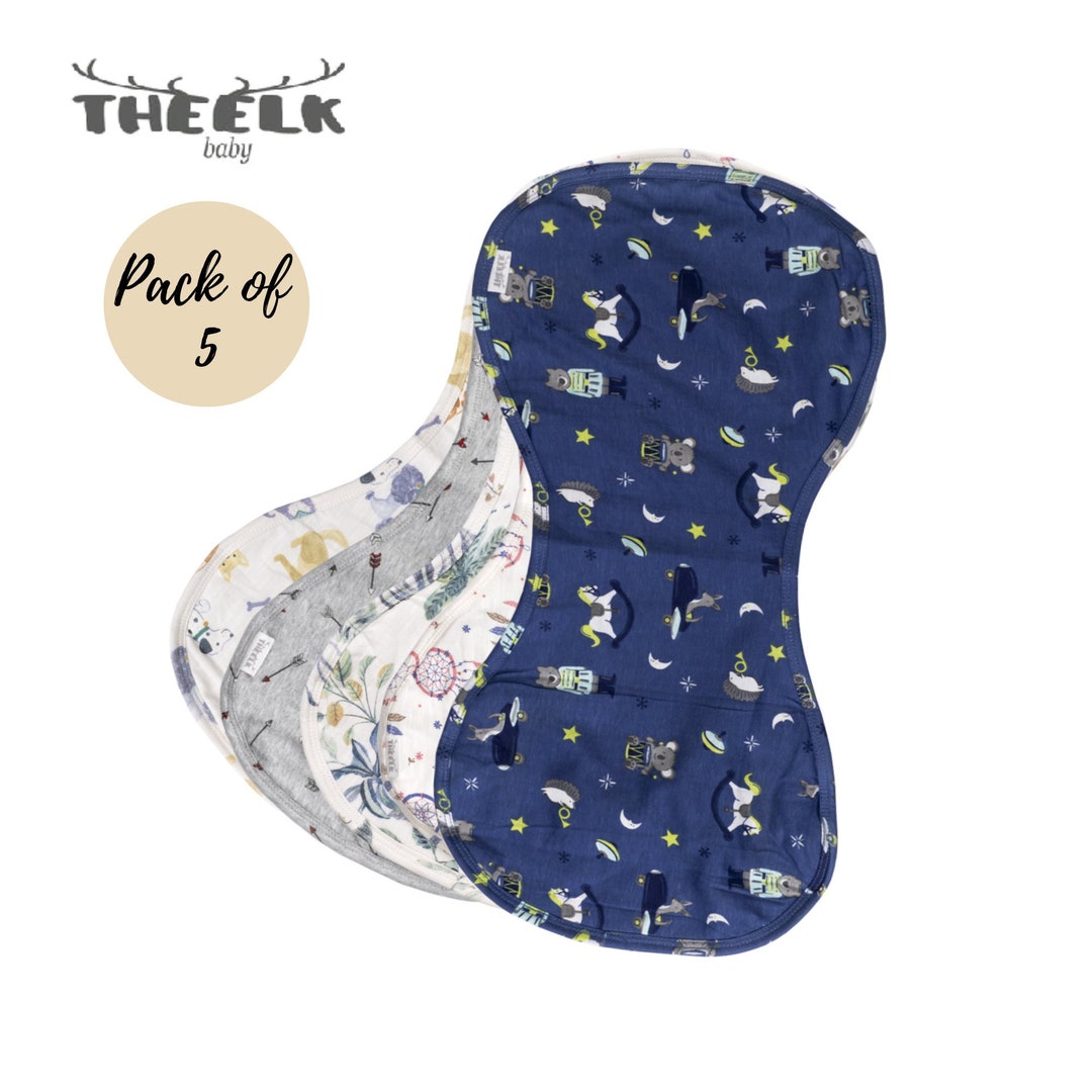 Set of 5, Super Absorbent Burp Cloth, Newborn Burpy Bib, Newborn Face