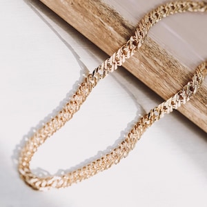 Gold Chunky Chain Necklace Thick Gold Chain Trendy Minimalist necklace gold Weaved chain Figaro chain Gold Twisted gold chain everyday