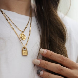 Louis Vuitton, Gold Layered Lock Necklace – Vintage