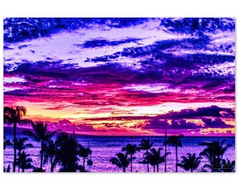 Aluminum Print Maui Sunset 12 Photo Art Wall Decor